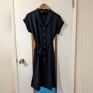 Frank and Oak navy Camp Dress - Small 100% Tencel